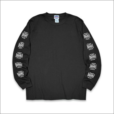 画像2: KustomStyle カスタムスタイル IRON CROSS L/S Tシャツ BLACK	