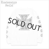 KustomStyle カスタムスタイル IRON CROSS L/S Tシャツ WHITE