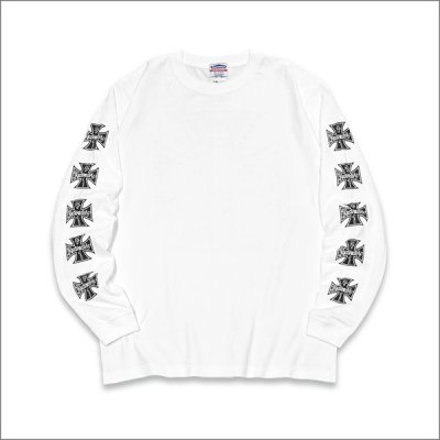 画像2: KustomStyle カスタムスタイル IRON CROSS L/S Tシャツ WHITE