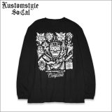 KustomStyle カスタムスタイル P.L.O SKULL L/S Tシャツ BLACK