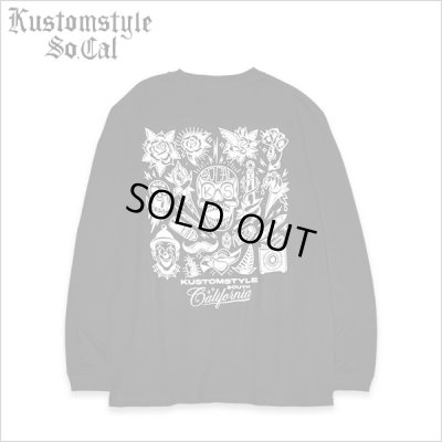 画像1: KustomStyle カスタムスタイル P.L.O SKULL L/S Tシャツ BLACK