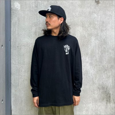 画像3: KustomStyle カスタムスタイル P.L.O SKULL L/S Tシャツ BLACK