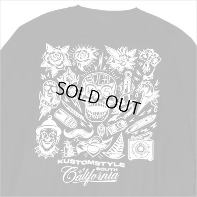 画像4: KustomStyle カスタムスタイル P.L.O SKULL L/S Tシャツ BLACK