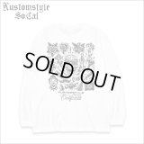 KustomStyle カスタムスタイル P.L.O SKULL L/S Tシャツ WHITE
