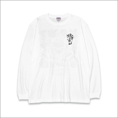 画像2: KustomStyle カスタムスタイル P.L.O SKULL L/S Tシャツ WHITE