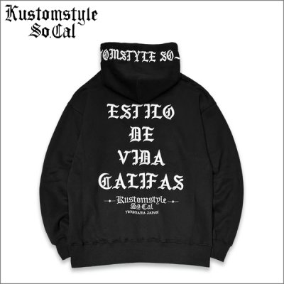画像1: 【送料無料】KustomStyle カスタムスタイル ESTILO CALIFAS プルオーバーパーカー BLACK