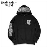 【送料無料】KustomStyle カスタムスタイル CHAVO LOGO プルオーバーパーカー BLACK