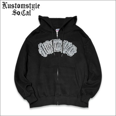 画像1: 【送料無料】KustomStyle カスタムスタイル HAVOC ZIPパーカー BLACK