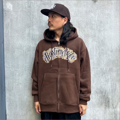 画像3: 【送料無料】KustomStyle カスタムスタイル HAVOC ZIPパーカー BROWN