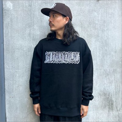 画像3: 【送料無料】KustomStyle カスタムスタイル CHAVO LOGO クルーネックスウェット BLACK