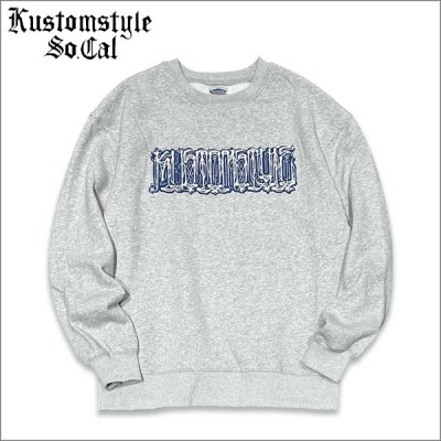 画像1: 【送料無料】KustomStyle カスタムスタイル CHAVO LOGO クルーネックスウェット ASH