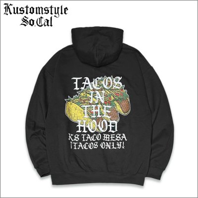 画像1: 【送料無料】KustomStyle カスタムスタイル TACO MESA プルオーバーパーカー BLACK