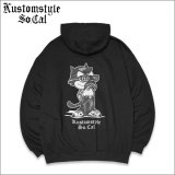 【送料無料】KustomStyle カスタムスタイル THE CAT プルオーバーパーカー BLACK
