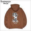 【送料無料】KustomStyle カスタムスタイル THE CAT プルオーバーパーカー BROWN