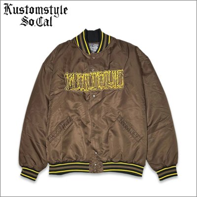 画像1: 【送料無料】KustomStyle カスタムスタイル CHAVO LOGO NYLON STADIUM JKT BROWN