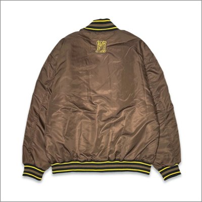 画像2: 【送料無料】KustomStyle カスタムスタイル CHAVO LOGO NYLON STADIUM JKT BROWN