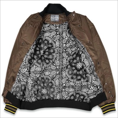 画像4: 【送料無料】KustomStyle カスタムスタイル CHAVO LOGO NYLON STADIUM JKT BROWN