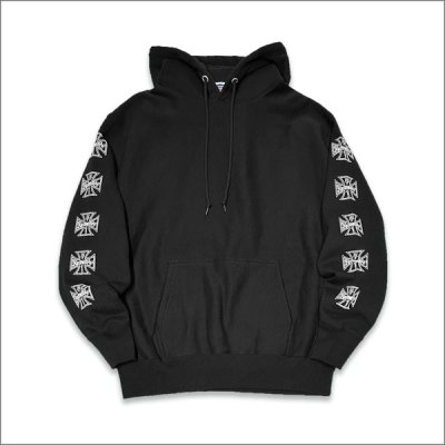 画像2: 【送料無料】KustomStyle カスタムスタイル IRON CROSS プルオーバーパーカー BLACK