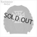 【送料無料】KustomStyle カスタムスタイル IRON CROSS クルーネックスウェット BLACK