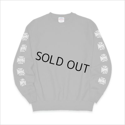 画像2: 【送料無料】KustomStyle カスタムスタイル IRON CROSS クルーネックスウェット BLACK