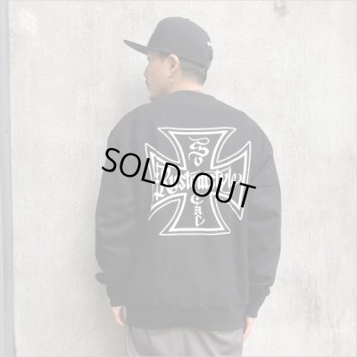 画像3: 【送料無料】KustomStyle カスタムスタイル IRON CROSS クルーネックスウェット BLACK