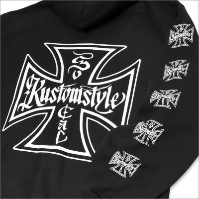 画像4: 【送料無料】KustomStyle カスタムスタイル IRON CROSS クルーネックスウェット BLACK