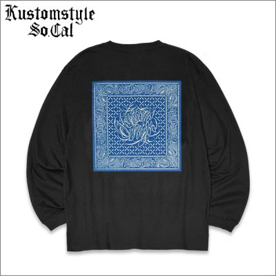 画像1: KustomStyle カスタムスタイル FUCKIN' BANDANA L/S Tシャツ BLACK	