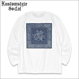 KustomStyle カスタムスタイル FUCKIN' BANDANA L/S Tシャツ WHITE