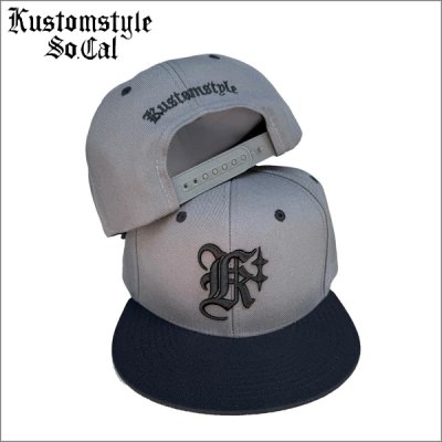 画像1: KustomStyle カスタムスタイル K DIA スナップバックCAP BLACK/CHARCOAL GRAY