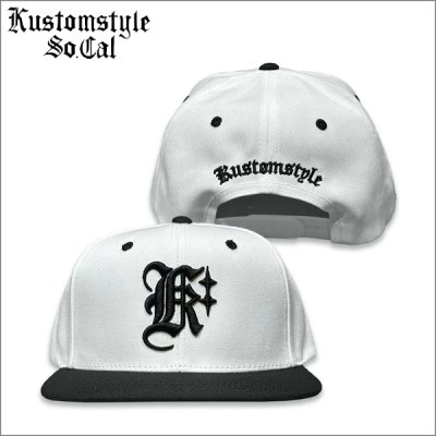 画像1: KustomStyle カスタムスタイル K DIA スナップバックCAP BLACK/WHITE