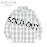 【送料無料】KustomStyle カスタムスタイル ROOTED IN THE STREETS L/Sチェックシャツ WHITE