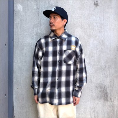 画像3: 【送料無料】KustomStyle カスタムスタイル ROOTED IN THE STREETS L/Sチェックシャツ WHITE