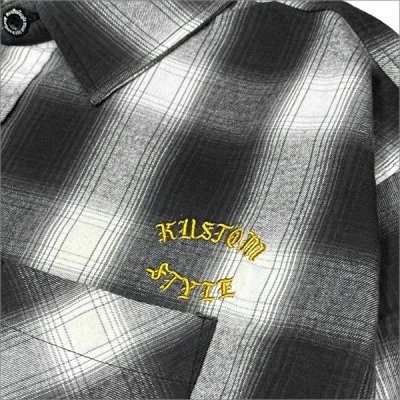 画像4: 【送料無料】KustomStyle カスタムスタイル ROOTED IN THE STREETS L/Sチェックシャツ WHITE