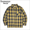 【送料無料】KustomStyle カスタムスタイル ROOTED IN THE STREETS L/Sチェックシャツ YELLOW