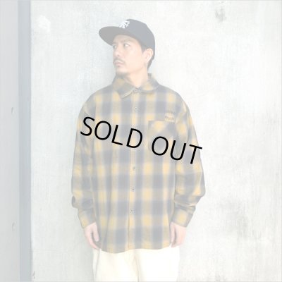 画像3: 【送料無料】KustomStyle カスタムスタイル ROOTED IN THE STREETS L/Sチェックシャツ YELLOW