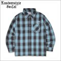 【送料無料】KustomStyle カスタムスタイル ROOTED IN THE STREETS L/Sチェックシャツ BLUE