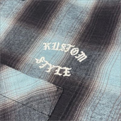 画像4: 【送料無料】KustomStyle カスタムスタイル ROOTED IN THE STREETS L/Sチェックシャツ BLUE