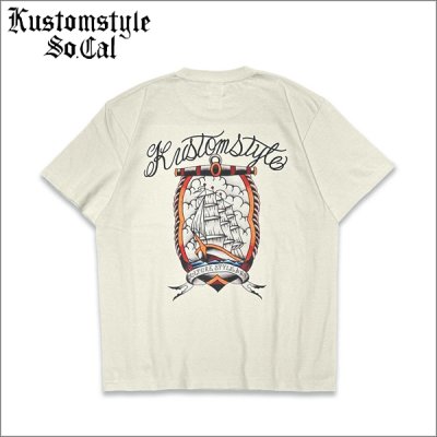 画像1: KustomStyle カスタムスタイル SHIP Tシャツ CREAM