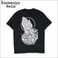 KustomStyle カスタムスタイル SKULL ROSE PRAYING HANDS Tシャツ BLACK