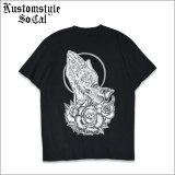 KustomStyle カスタムスタイル SKULL ROSE PRAYING HANDS Tシャツ BLACK