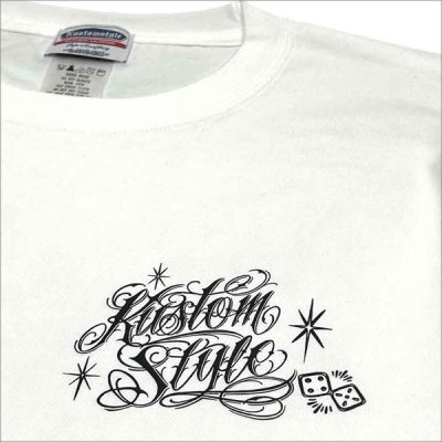 画像5: KustomStyle カスタムスタイル SKULL ROSE PRAYING HANDS Tシャツ WHITE