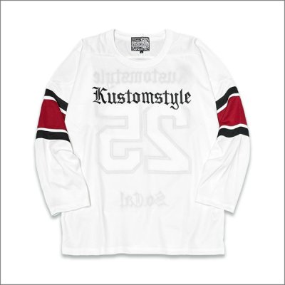 画像2: 【送料無料】KustomStyle カスタムスタイル 25TH BANDANA メッシュ ホッケージャージー WHITE	