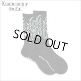 KustomStyle カスタムスタイル FLAMES SOCKS BLACK