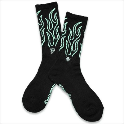 画像2: KustomStyle カスタムスタイル FLAMES SOCKS BLACK