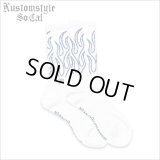 KustomStyle カスタムスタイル FLAMES SOCKS WHITE
