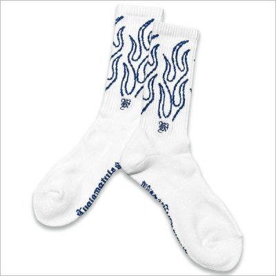 画像2: KustomStyle カスタムスタイル FLAMES SOCKS WHITE