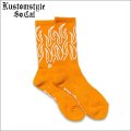 KustomStyle カスタムスタイル FLAMES SOCKS ORANGE