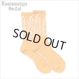 KustomStyle カスタムスタイル FLAMES SOCKS ORANGE