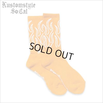 画像1: KustomStyle カスタムスタイル FLAMES SOCKS ORANGE