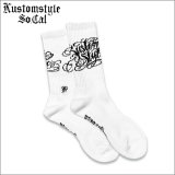 KustomStyle カスタムスタイル NORM LOGO SOCKS WHITE